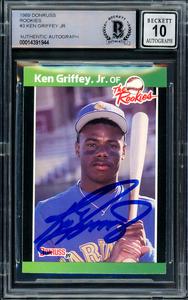 KEN GRIFFEY JR. 1989 DONRUSS THE ROOKIES RC MARINERS GEM 10 AUTO BECKETT 206764 Great Deals Sale Online