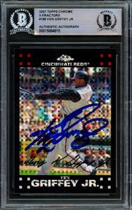 Ken Griffey Jr. Autographed 2007 Topps Chrome X-Fractors Card Reds Beckett Outlet Popular