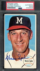 Warren Spahn PSA DNA Signed 1964 Topps Giants Autograph Cheap Pice Discount Authentic