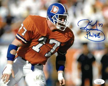 Karl Mecklenburg signed Denver Broncos 8X10 Photo Phil 4:8- JSA Hologram Free Shipping 2025 Unisex