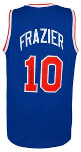 Walt Frazier (KNICKS) Signed Blue Custom Basketball Jersey - (SCHWARTZ COA) Pay With Paypal Online