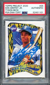 Ken Griffey Jr. Auto Topps Project 2020 Tyson Beck Card "24" #1/1 PSA 52451101 With Credit Card