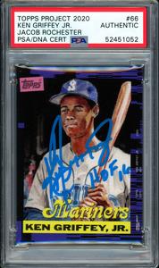 Ken Griffey Jr. Auto Topps Project 2020 Rochester Card "HOF 16" 1/1 PSA 52451052 2025 New