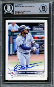 Vladimir Guerrero Jr. Autographed 2022 Topps Card Blue Jays Beckett #15780761 Clearance For Nice