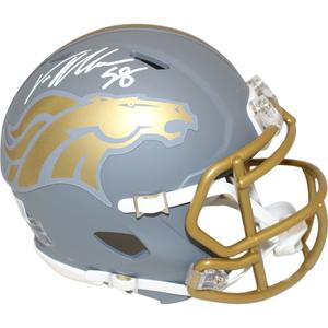 Von Miller Autographed/Signed Denver Broncos Slate Mini Helmet Beckett 48698 Nicekicks