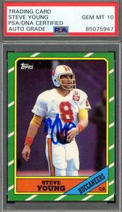 Steve Young Gem Mint 10 PSA DNA Signed 1986 Topps Rookie Autograph Free Shipping Order