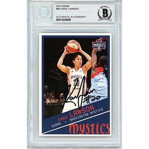 Kara Lawson Signed Washington Mystics 2015 WNBA Basketball Card Beckett Authentic Slab Cheap Sale Collections