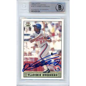 Vladimir Guerrero Signed Montreal Expos 1999 Pacific Crown Baseball Card Beckett Slab Best Pices Cheap Pice