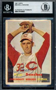 Raul Sanchez Beckett BAS Signed 1957 Topps Autograph Clearance Discounts