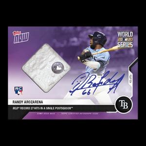 RANDY AROZARENA POSTSEASON HITS RECORD TOPPS NOW WORLD SERIES RELIC CARD #469A Authentic Online