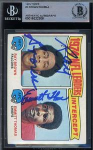 Ray Brown Emmitt Thomas Beckett BAS Signed 1975 Topps Autograph Buy Cheap Shop