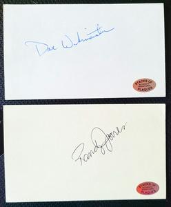 Randy Jones and Dave Wehrmeister San Diego Padres Pitchers Signed 3x5 Index Cards (SOP) Outlet Manchester Great Sale