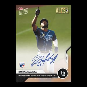RANDY AROZARENA SIGNED ALCS MATCHES ROOKIE HR RECORD TOPPS NOW AUTO CARD #421A Sale Manchester Great Sale