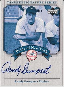 RANDY GUMPERT SIGNED UPPER DECK SIGNATURE CARD SERIES NY YANKEES SENATOR SOX A's Outlet Big Discount
