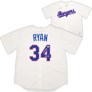 RANGERS NOLAN RYAN AUTOGRAPHED WHITE NIKE JERSEY XL 7 NO-HITTERS BECKETT 211254 Largest Supplier Online