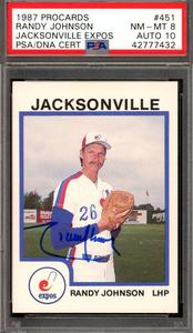 Randy Johnson Gem Mint 10 PSA DNA Signed 1987 Procards Jacksonville Rookie Autog Sale Nicekicks