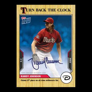 RANDY JOHNSON SIGNED STRIKEOUT LIST TOPPS 2008 TURN BACK THE CLOCK AUTO CARD 64A Cheapest