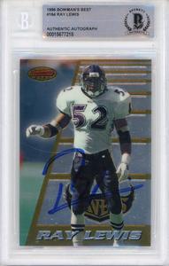 Ray Lewis Autographed 1996 Bowmans Best #164  Slabbed BAS 39928 Cheapest Pice