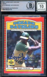Reggie Jackson Gem Mint 10 Beckett BAS Signed 2001 Upper Deck Decade Dateline Finishline Online