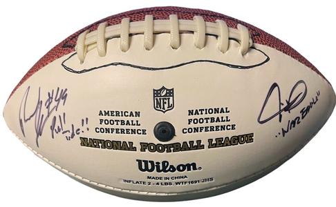 Rashad Johnson & Jerraud Powers Dual Signed Wilson Duke NFL WP Logo Mini Footbal Cheap Sale Release Dates