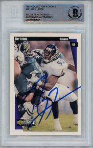 Ray Lewis Signed 1997 Collector's Choice #261 Trading Card Beckett Slab 43364 Cheap Sale Footlocker Pictures