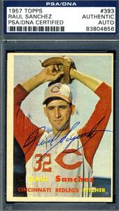 Raul Sanchez PSA DNA Cert Signed 1957 Topps Autograph Cheap Pices Authentic