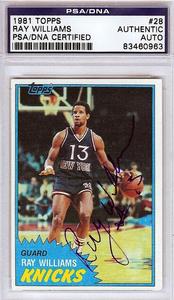 Ray Williams Autographed 1981 Topps Card #28 New York Knicks PSA/DNA #83460963 Supply