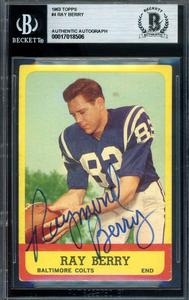 Raymond Berry Beckett BAS Signed 1963 Topps Autograph Sale Ebay