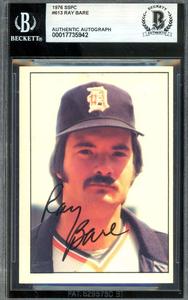 Ray Bare Beckett BAS Signed 1975 SSPC Rare Tigers Autograph Clearance Clearance