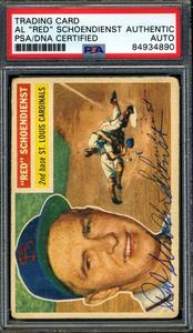Red Schoendienst PSA DNA Coa Signed 1956 Topps Autograph Low Pice For Sale