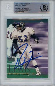 Ray Lewis Signed 1999 Skybox Premium #203 Trading Card Beckett Slab 43362 Shop For