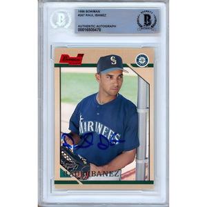 Raul Ibanez Seattle Mariners Signed 1996 Bowman Baseball Card Beckett Authentic Auto Slab Outlet Shop Offer