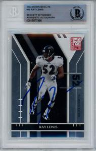 Ray Lewis Autographed 2004 Donruss Elite #10 Trading Card Beckett Slab 43380 2025 Online