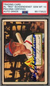 Red Schoendienst Gem Mint 10 PSA DNA Signed 1952 Topps Autograph Buy Cheap Outlet Locations