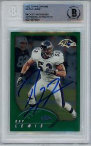 Ray Lewis Autographed 2002 Topps Chrome #5 Trading Card Beckett Slab 43382 Buy Cheap Very Cheap