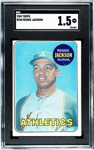 Reggie Jackson 1969 Topps Baseball Rookie Card (RC) #260- SGC Graded 1.5 FR Lowest Pice