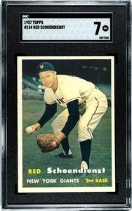 Red Schoendienst 1957 Topps Baseball Card #154- SGC Graded 7 NM Clearance Pices