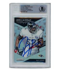 Ray Lewis Autographed/Signed 2018 HOF Tribute Trading Card Beckett 39423 Free Shipping Eastbay