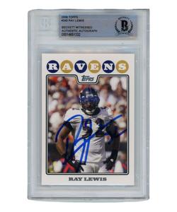 Ray Lewis Autographed/Signed 2008 Topps #245 Beckett 39438 Cheap Sale Finishline