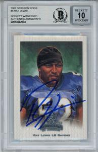 Ray Lewis Signed 2002 Gridiron Kings #6 Trading Card Beckett 10 Slab 35255 Free Shipping Deals