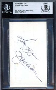 Reggie Jackson Beckett BAS Signed Business Card Autograph Buy Sale Online