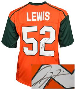 Ray Lewis signed Miami Custom Stitched College Football Jersey XL- JSA Witnessed Free Shipping Fashionable