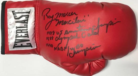 Ray Mercer Autographed Red Everlast Left Boxing Glove (JSA) For Nice