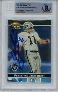 Sebastian Janikowski Signed 2000 Bowmans Best #134 Rookie Card BAS Slab 42904 Good Selling Cheap Pice