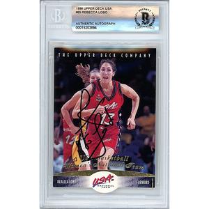 Rebecca Lobo Team USA Signed 1996 Upper Deck Basketball Card Beckett Auth Auto Slab Discount Latest