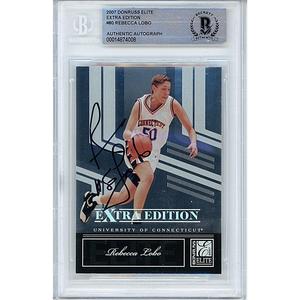Rebecca Lobo UConn Huskies Signed 2007 Donruss NCAA Basketball Card Beckett Slab Buy Cheap Discounts