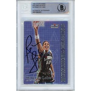 Rebecca Lobo New York Liberty Signed 1999 Hoops WNBA Basketball Card Beckett Auth Auto Discount High Quality
