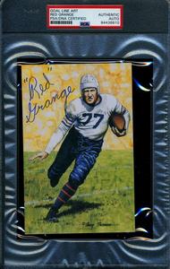 Red Grange PSA DNA Slabbed Signed Goal Line Art Card Autograph Clearance Wiki