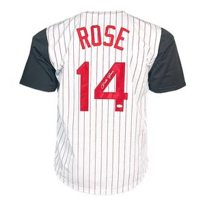 Pete Rose Signed Cincinnati Pinstripe Baseball Jersey (JSA) Buy Cheap Pice