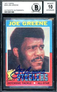 Joe Greene Gem Mint 10 Beckett BAS Signed 1971 Topps Rookie Autograph Cheap Cheap Online